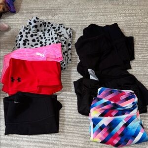 Lot of 9, Kid’s Colorful Activewear Shorts Bundle, size Small